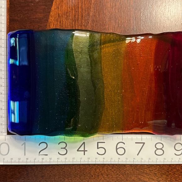 fused glass pride wavy suncatcher - 5x9.5 inches - Picture 5 of 7